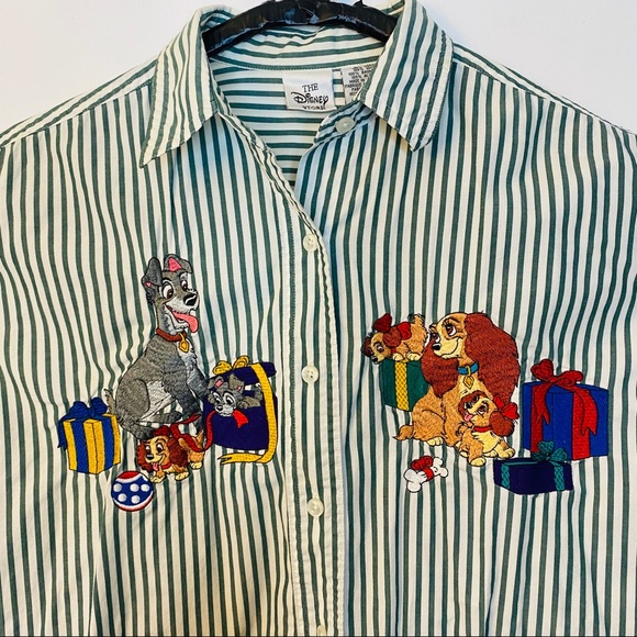 Disney Tops - Disney Lady and the Tramp Button Down Shirt Size L